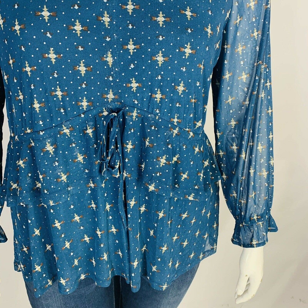 Style & Co 2X Ruffle-Front Mesh Blouse - Picture 7 of 12